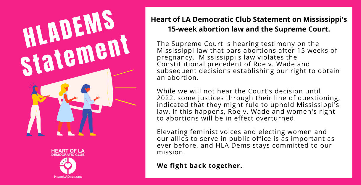 HLA Dems Statement on the Supreme Court and Abortion Rights